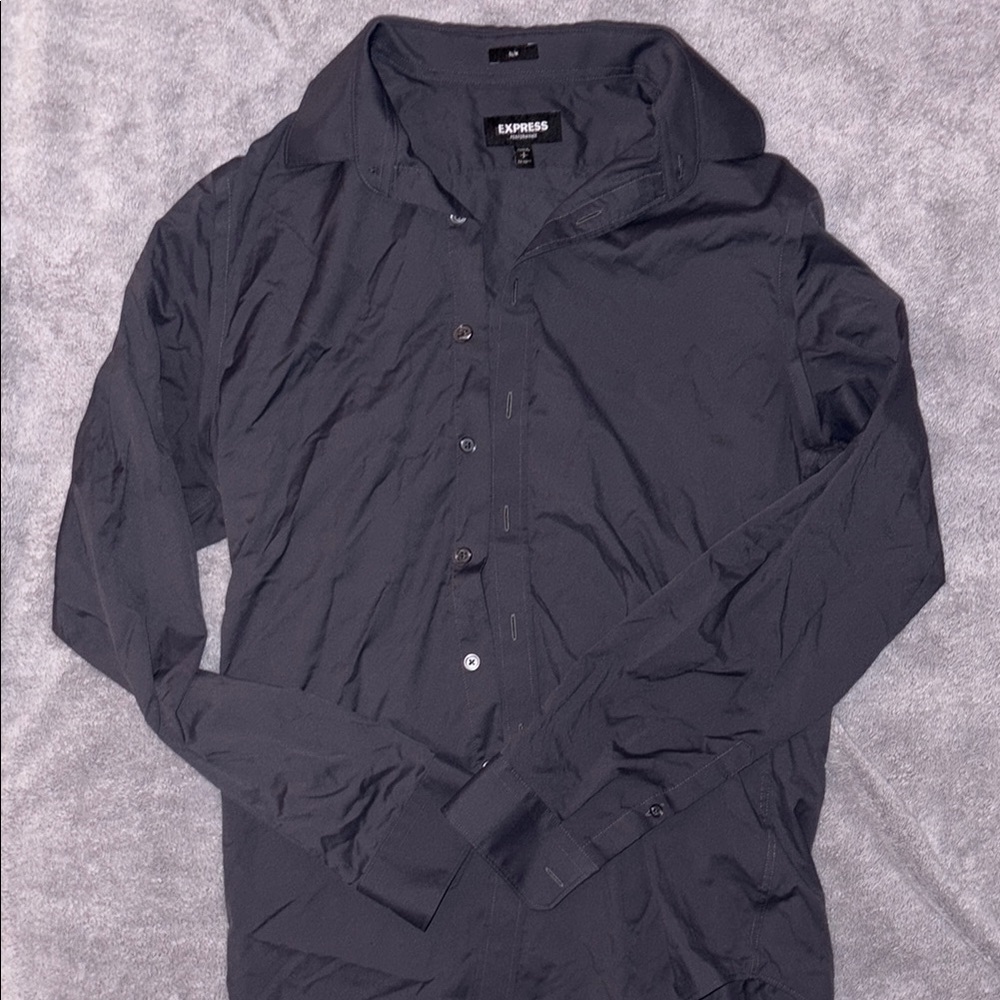 Express Black Button-Up Shirt